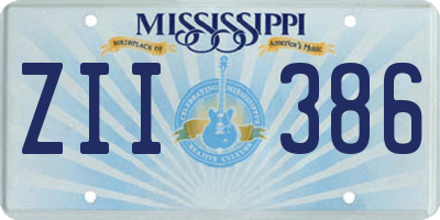 MS license plate ZII386