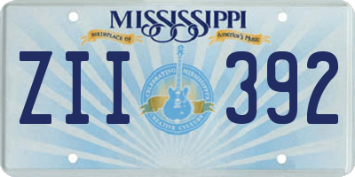 MS license plate ZII392