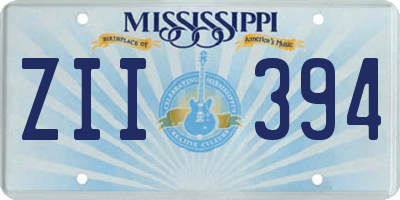MS license plate ZII394