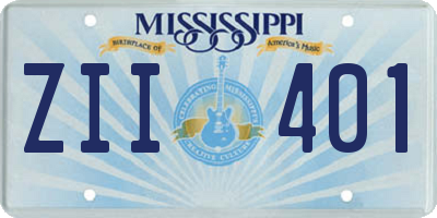 MS license plate ZII401