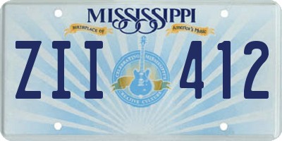 MS license plate ZII412