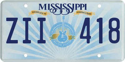 MS license plate ZII418