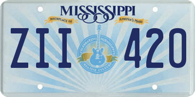 MS license plate ZII420
