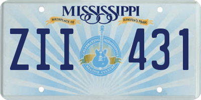 MS license plate ZII431
