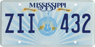 MS license plate ZII432