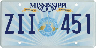 MS license plate ZII451