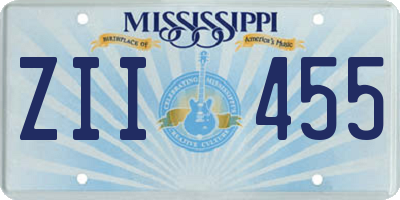 MS license plate ZII455