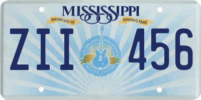 MS license plate ZII456