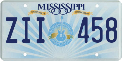 MS license plate ZII458