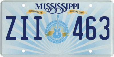 MS license plate ZII463