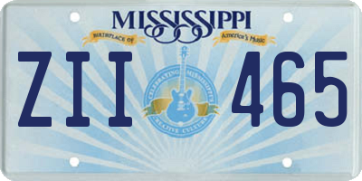 MS license plate ZII465