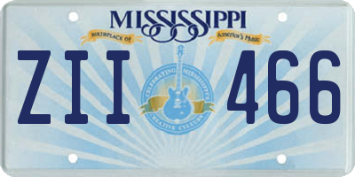 MS license plate ZII466