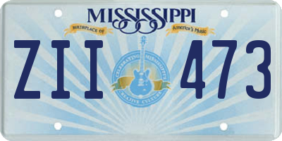 MS license plate ZII473