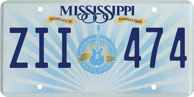 MS license plate ZII474