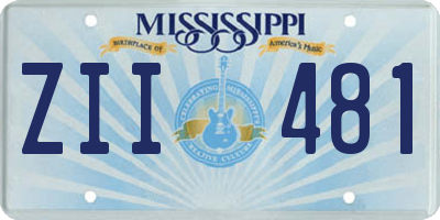 MS license plate ZII481