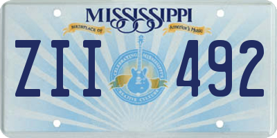 MS license plate ZII492