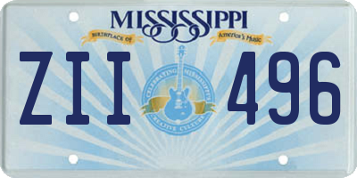 MS license plate ZII496