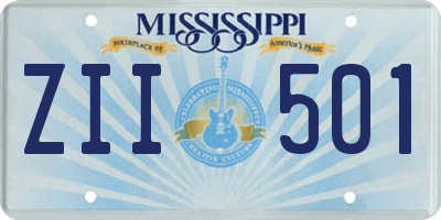 MS license plate ZII501