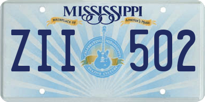 MS license plate ZII502