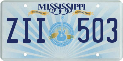 MS license plate ZII503