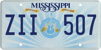 MS license plate ZII507
