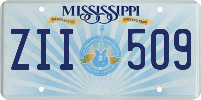 MS license plate ZII509