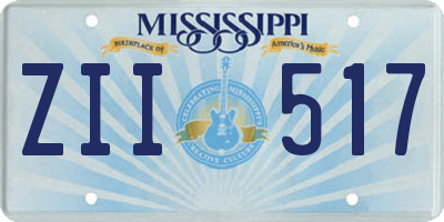 MS license plate ZII517