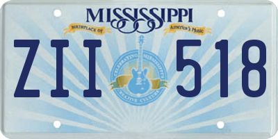 MS license plate ZII518