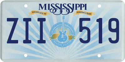 MS license plate ZII519