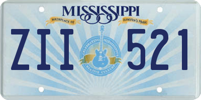 MS license plate ZII521