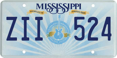 MS license plate ZII524