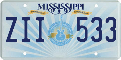 MS license plate ZII533