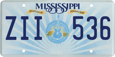 MS license plate ZII536