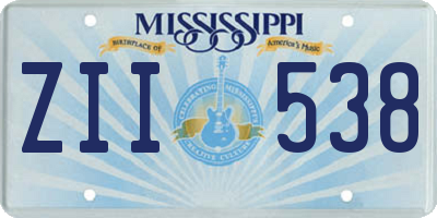 MS license plate ZII538