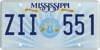 MS license plate ZII551