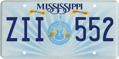 MS license plate ZII552