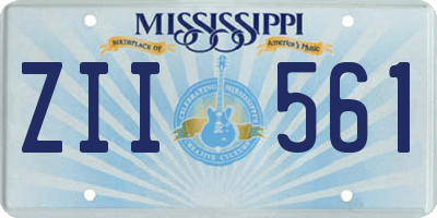 MS license plate ZII561
