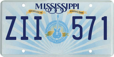 MS license plate ZII571