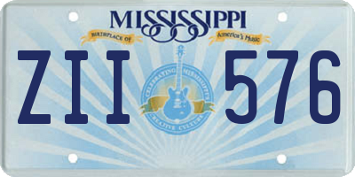 MS license plate ZII576