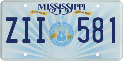 MS license plate ZII581