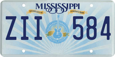 MS license plate ZII584