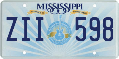 MS license plate ZII598