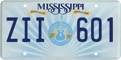 MS license plate ZII601