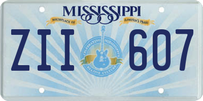 MS license plate ZII607