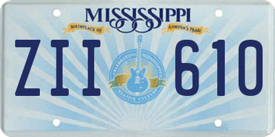 MS license plate ZII610