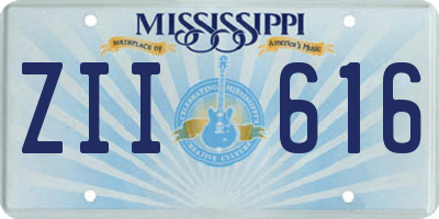 MS license plate ZII616