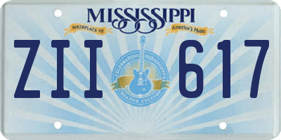 MS license plate ZII617