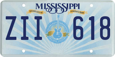MS license plate ZII618