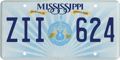 MS license plate ZII624