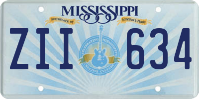 MS license plate ZII634